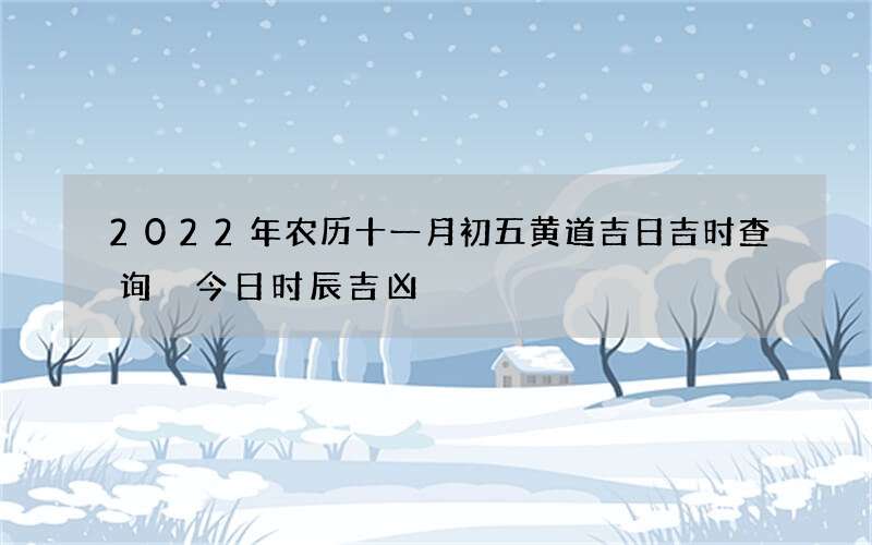 2022年农历十一月初五黄道吉日吉时查询 今日时辰吉凶